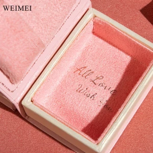 WEIMEI Custom Logo Printed Recyclable Book Style Paper Ring Packaging Jewelry Boxes Necklace Pendant Box Jewelry Packaging Box