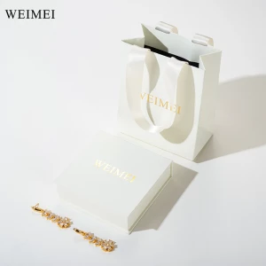 WEIMEI Custom color Eco New Design Book Shape Earring Necklace Gift Packaging White Jewelry Paper Boxes with Logo