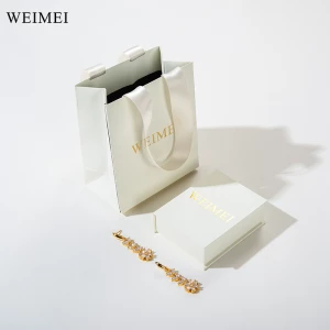 WEIMEI Custom color Eco New Design Book Shape Earring Necklace Gift Packaging White Jewelry Paper Boxes with Logo