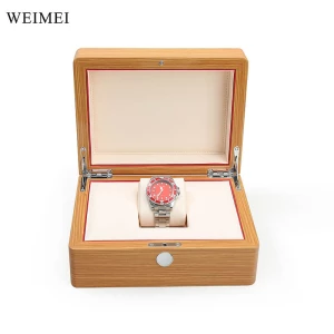 WEIMEI High Quality Luxury Custom Logo Single Watch Gift Box Pine Wood Wooden Watch Box