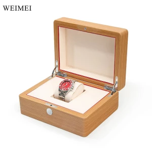 WEIMEI High Quality Luxury Custom Logo Single Watch Gift Box Pine Wood Wooden Watch Box