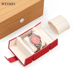 WEIMEI High Quality Luxury Custom Logo Single Watch Gift Box Pine Wood Wooden Watch Box