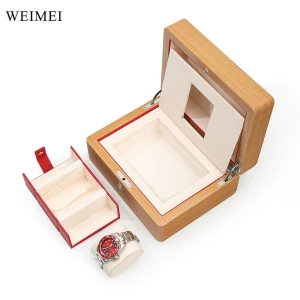 WEIMEI High Quality Luxury Custom Logo Single Watch Gift Box Pine Wood Wooden Watch Box