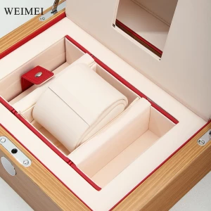 WEIMEI High Quality Luxury Custom Logo Single Watch Gift Box Pine Wood Wooden Watch Box