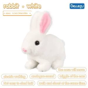 Robot Rabbit Toy Plush Electronic Rabbit Walking Jumping Cute Pet Running Shake Ears Electric Animal Toys For Kids Baby Gifts ,Easter Gift