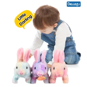 Robot Rabbit Toy Plush Electronic Rabbit Walking Jumping Cute Pet Running Shake Ears Electric Animal Toys For Kids Baby Gifts ,Easter Gift