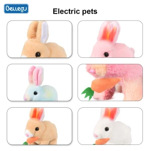 Robot Rabbit Toy Plush Electronic Rabbit Walking Jumping Cute Pet Running Shake Ears Electric Animal Toys For Kids Baby Gifts ,Easter Gift