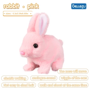 Robot Rabbit Toy Plush Electronic Rabbit Walking Jumping Cute Pet Running Shake Ears Electric Animal Toys For Kids Baby Gifts ,Easter Gift