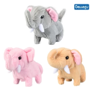 The latest children's elephant electric plush toy simulation barking interactive pet walking animal plush toys