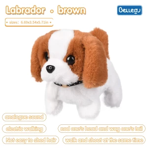 customizable New Cute Funny Kids Animal Electric Labrador Plush Toys Walking Barking Dog Electronic Plush Toys