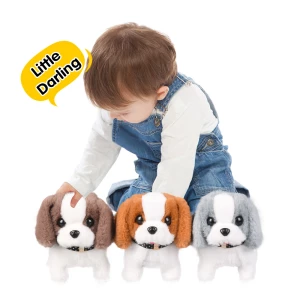 customizable New Cute Funny Kids Animal Electric Labrador Plush Toys Walking Barking Dog Electronic Plush Toys