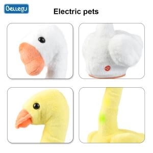 A Universal Walking Neck Shaking Talking Simulation Quacking Duck Battery Operated Plush Toy Pet Toys Animal Plush Toys