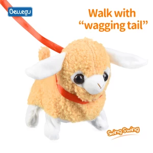 A walking tail wagging simulation barking sheep electric plush toys pet toys animal plush toys