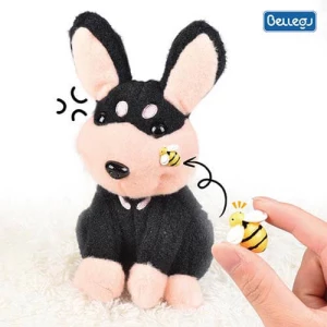 New design children's net red electric bee dog learns to talk and sing and bark rotating moving stuffed plush toys dolls