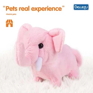 The latest children's elephant electric plush toy simulation barking interactive pet walking animal plush toys