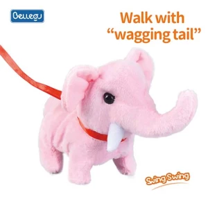 The latest children's elephant electric plush toy simulation barking interactive pet walking animal plush toys