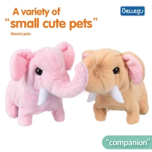 The latest children's elephant electric plush toy simulation barking interactive pet walking animal plush toys