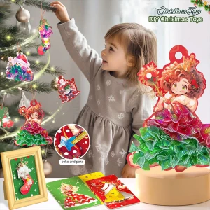 2024 custom handmade handmade DIY poke painting toys hanging Christmas tree old man stocking decoration Christmas tree decorations Accessories: poke card * 24 + lanyard * 30 + fabric sheet * 1040 + poke pen * 1 + pearl cotton * 1