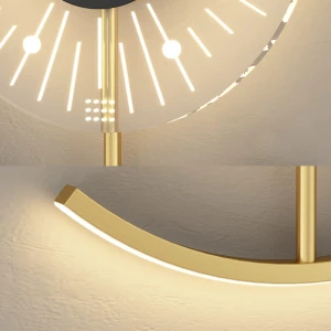 Modern Luxury Gold Home Decoration Lighting Wall light Creative Clock Wall Lamp