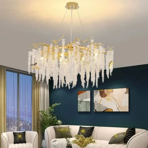 Rustic bedroom dining room pendant light fixtures lighting chandeliers ceiling luxury gold led modern K9 crystal chandeliers