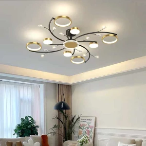 Modern Dining Bedroom Living Hall Study Room Loft Ring Home Kitchen Indoor Crystal Ceiling Lamps