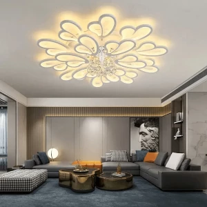 Indoor home decoration lighting crystal ceiling lamps round led ceiling light luxury for living room