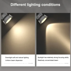 Faretto anti-abbagliamento cob incorporato downlight soggiorno senza illuminazione della luce principale ha condotto la tazza profonda della luce del soffitto