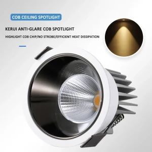 Best Price Anti Glare Function Round Indoor Recessed Ceiling Aluminum recessed lighting COB 7W 12W 18W LED Downlight