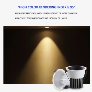 Best Price Anti Glare Function Round Indoor Recessed Ceiling Aluminum recessed lighting COB 7W 12W 18W LED Downlight