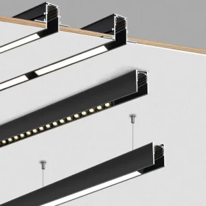 Il sistema di illuminazione della ferrovia delle luci del progetto commerciale ha condotto il soffitto magnetico della griglia della luce della pista