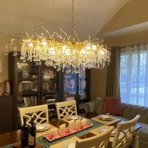 Lampadario di vetro creativo dorato di lusso moderno della luce è adatto per il lampadario LED della sala da pranzo del soggiorno