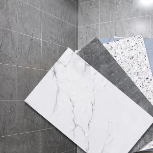 SPC Stone-Plastic Wall Panels Imitating Marble Tiles – Specialized Waterproof and Fire-Resistant Panels for Bathroom and Shower Walls