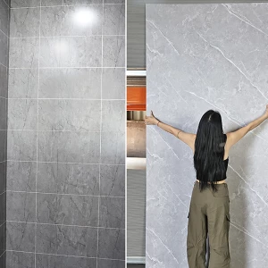 SPC Stone-Plastic Wall Panels Imitating Marble Tiles – Specialized Waterproof and Fire-Resistant Panels for Bathroom and Shower Walls