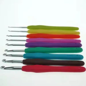 9 Pcs Ergonomic Grip Crochet Hooks Set Bright and Fun Colors,Aluminum Crochet Hooks Set