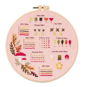 DIY Handcraft Embroidery Starter Kit Cross Stitch Kit 3 pcs Embroidery Set with Tools