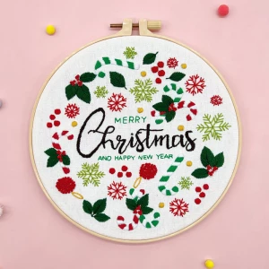 Christmas Embroidery kit with Patterns Instructions Needlepoint Cross Stitch Kits for Beginners Adult