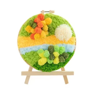 Hot Household Products Cute Moss Props Yarn Diy Beginner Embroidery Kit Mat Craft Kit With Materials