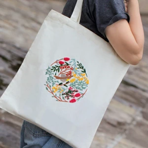 Embroidery Pattern Kit for Beginners Needlepoint Kits, kit punk needle embroidery,Embroidery Kits Canvas Tote Bag