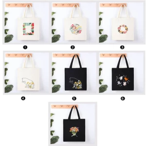 Embroidery Pattern Kit for Beginners Needlepoint Kits, kit punk needle embroidery,Embroidery Kits Canvas Tote Bag