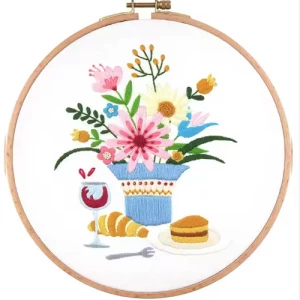 DIY Cross Stitch Embroidery Sets Plant Pattern Embroidery Sewing Kit Craft Material Semi-Finished Handmade Needlework