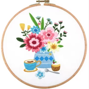 DIY Cross Stitch Embroidery Sets Plant Pattern Embroidery Sewing Kit Craft Material Semi-Finished Handmade Needlework