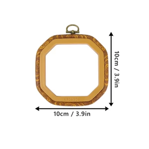 Sewing Tool Round Oval Wooden Color Embroidery Hoops Frame Set Plastic Embroidery Hoop Rings For DIY Cross Stitch Needle Craft