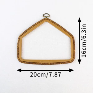 Sewing Tool Round Oval Wooden Color Embroidery Hoops Frame Set Plastic Embroidery Hoop Rings For DIY Cross Stitch Needle Craft