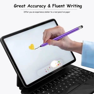 Factory wholesale price customize logo 2-in-1 Silicone  rubber dual purpose passive pen for universal capacitive screens