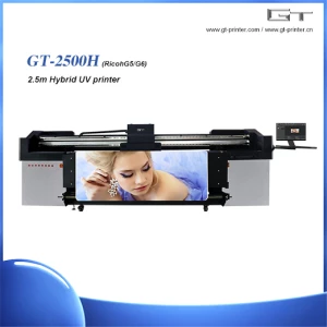 GT-2500H UV Hybrid UV printer (Ricoh Gen5/Gen6 Heads)the best large format multifunctional UV hybrid printer 2.5M Soft Pvc Film Wall Paper Leather Digital Uv Printing Machine