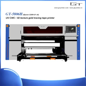 GT-5806H(Epson i3200-U1 x6) CWC hollow frosting and hot stamping guide belt machine Advertising Material Hybrid UV Printer