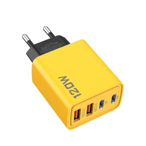 120W Wall charger PC+ABS fire retardant material 2PD+2USB 5V2A EU US QC3.0 mobile phone charger for IPhone Samsung