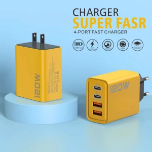 120W Wall charger PC+ABS fire retardant material 2PD+2USB 5V2A EU US QC3.0 mobile phone charger for IPhone Samsung